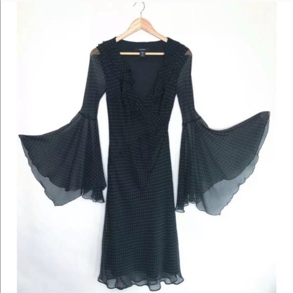Vintage 90s Express Gothic Silk Dress Size 6 - Picture 6 of 8